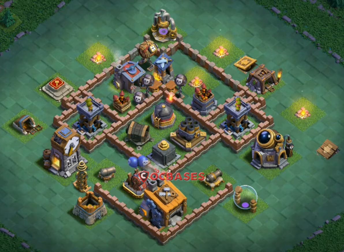 BH8 Anti 3 star Layout 10 - #anti 3 stars base layout with copy link for Clash of Clans 2026