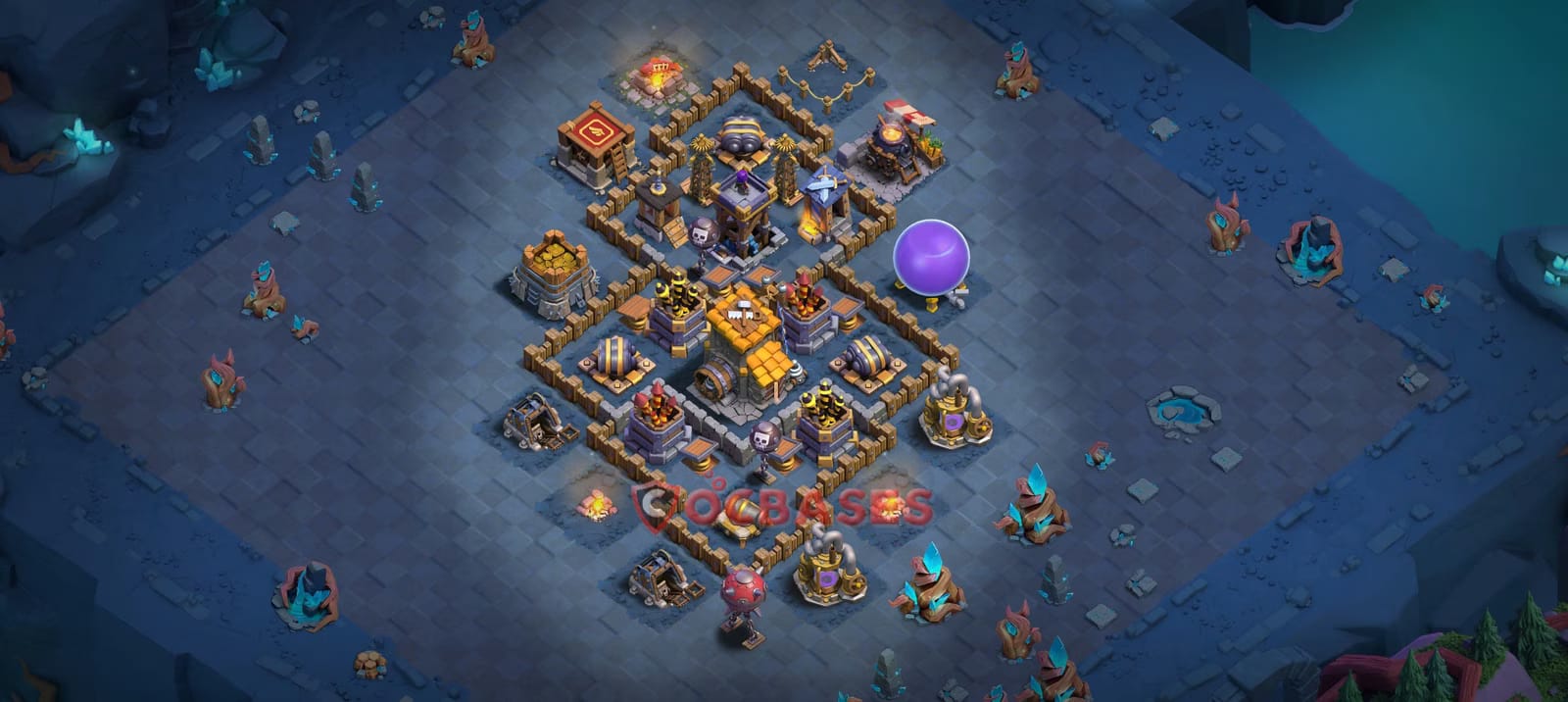 BH9 Anti 3 star Layout 9 - #symmetric, #anti 3 stars base layout with copy link for Clash of Clans 2026