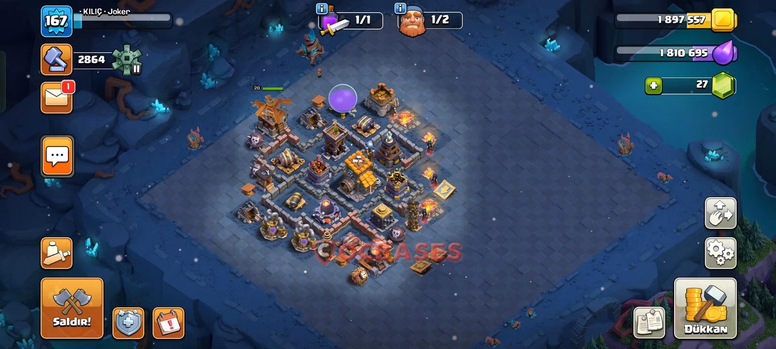 BH9 Anti 3 star Layout 12 - # symmetric, # anti 3 stars base layout with copy link for Clash of Clans 2026