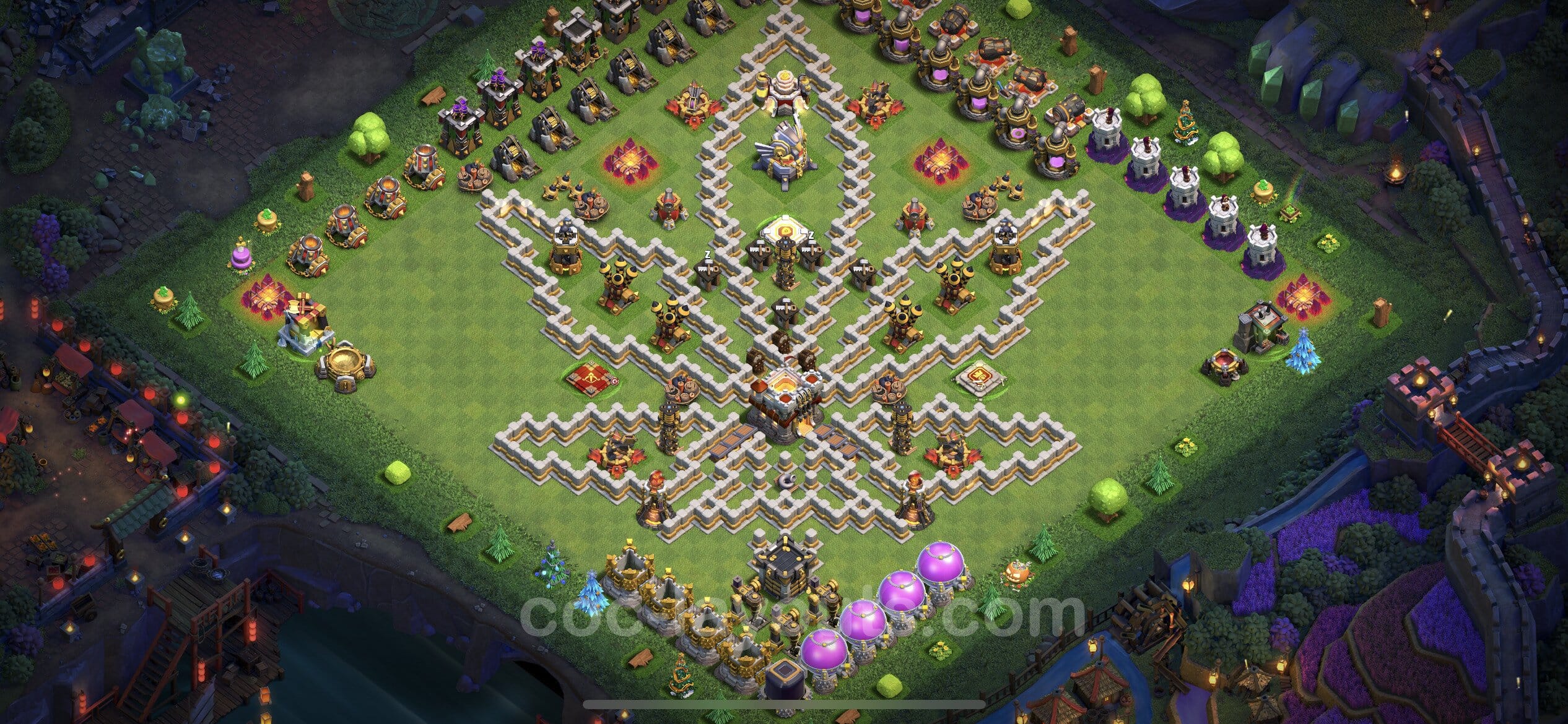TH11 Trophy Layout 3 - base layout with copy link for Clash of Clans 2026