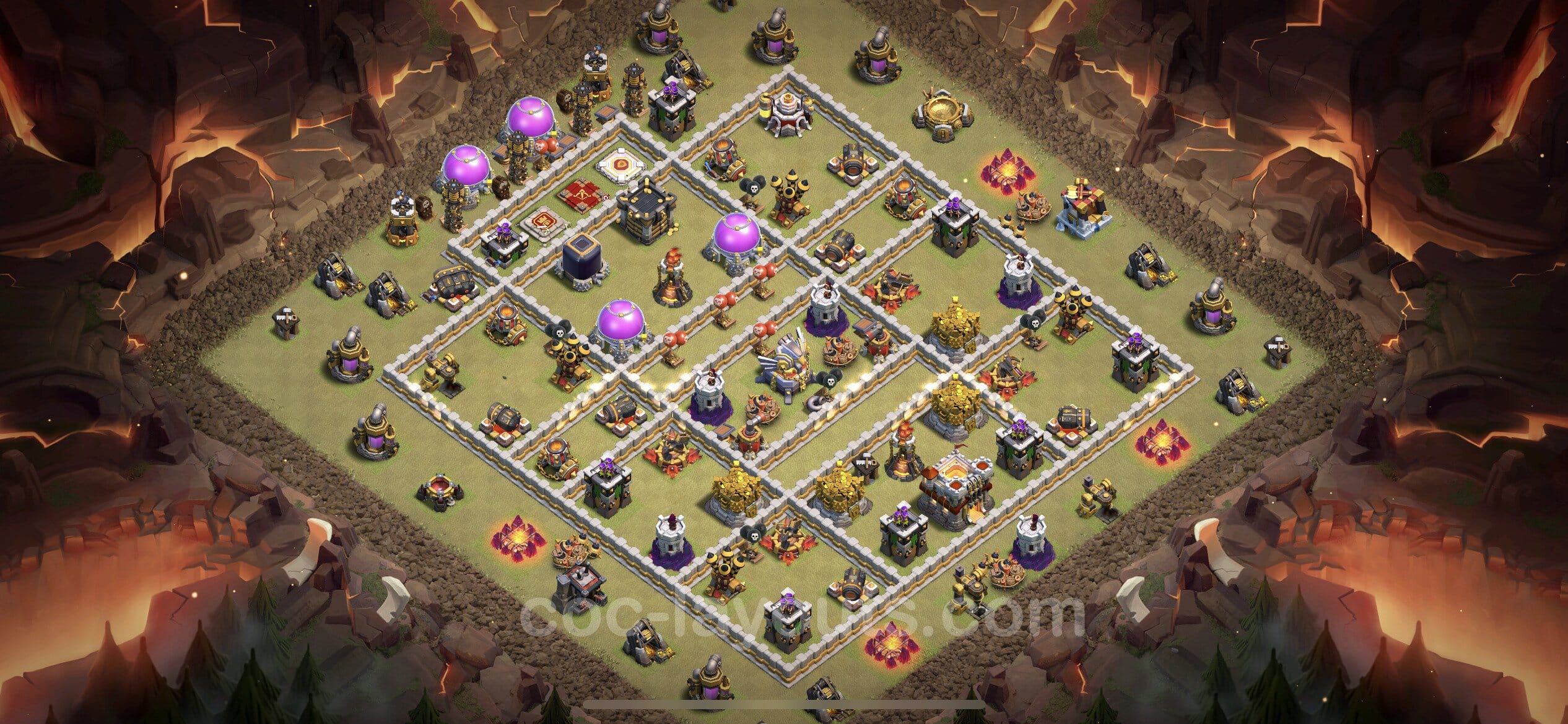 TH11 Trophy Layout 10 - base layout with copy link for Clash of Clans 2026