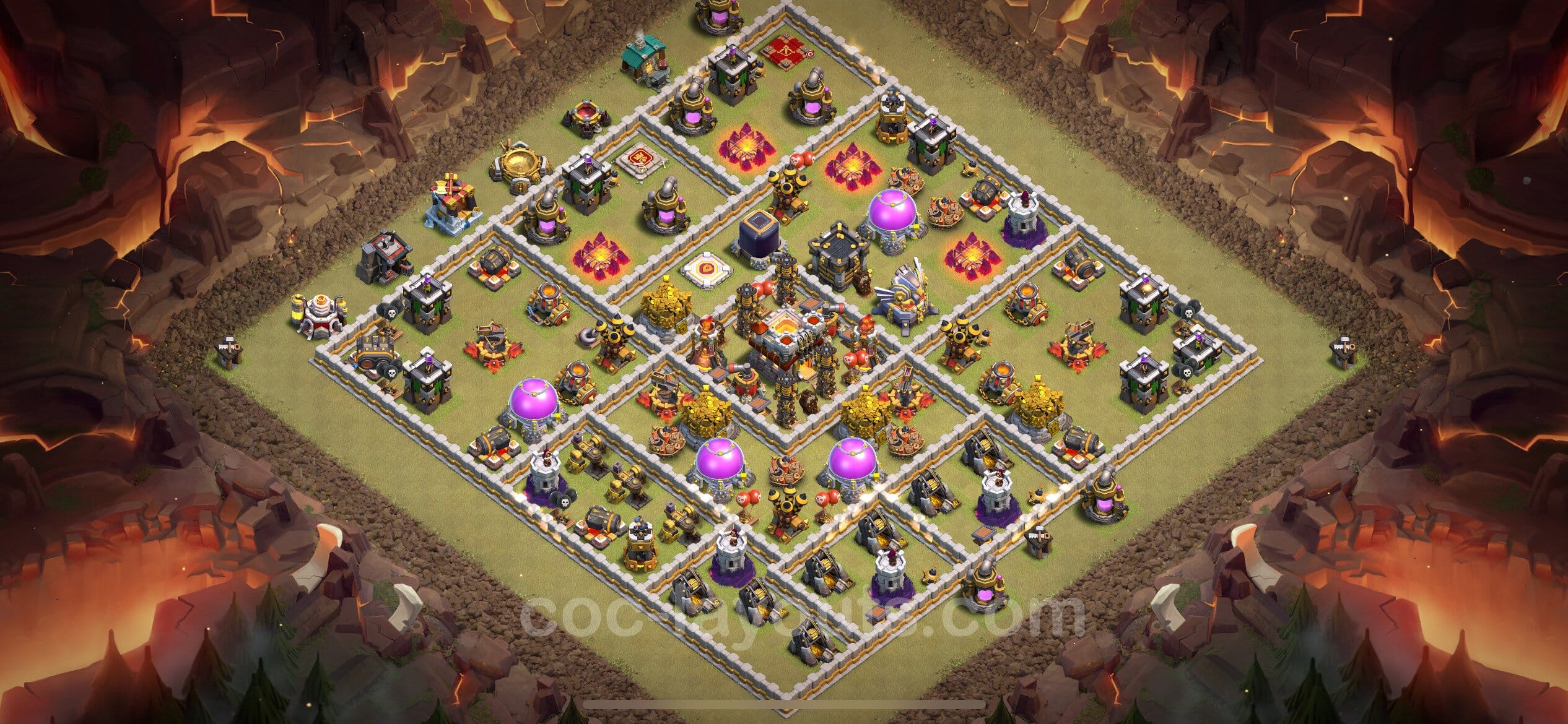 TH11 Trophy Layout 12 - base layout with copy link for Clash of Clans 2026