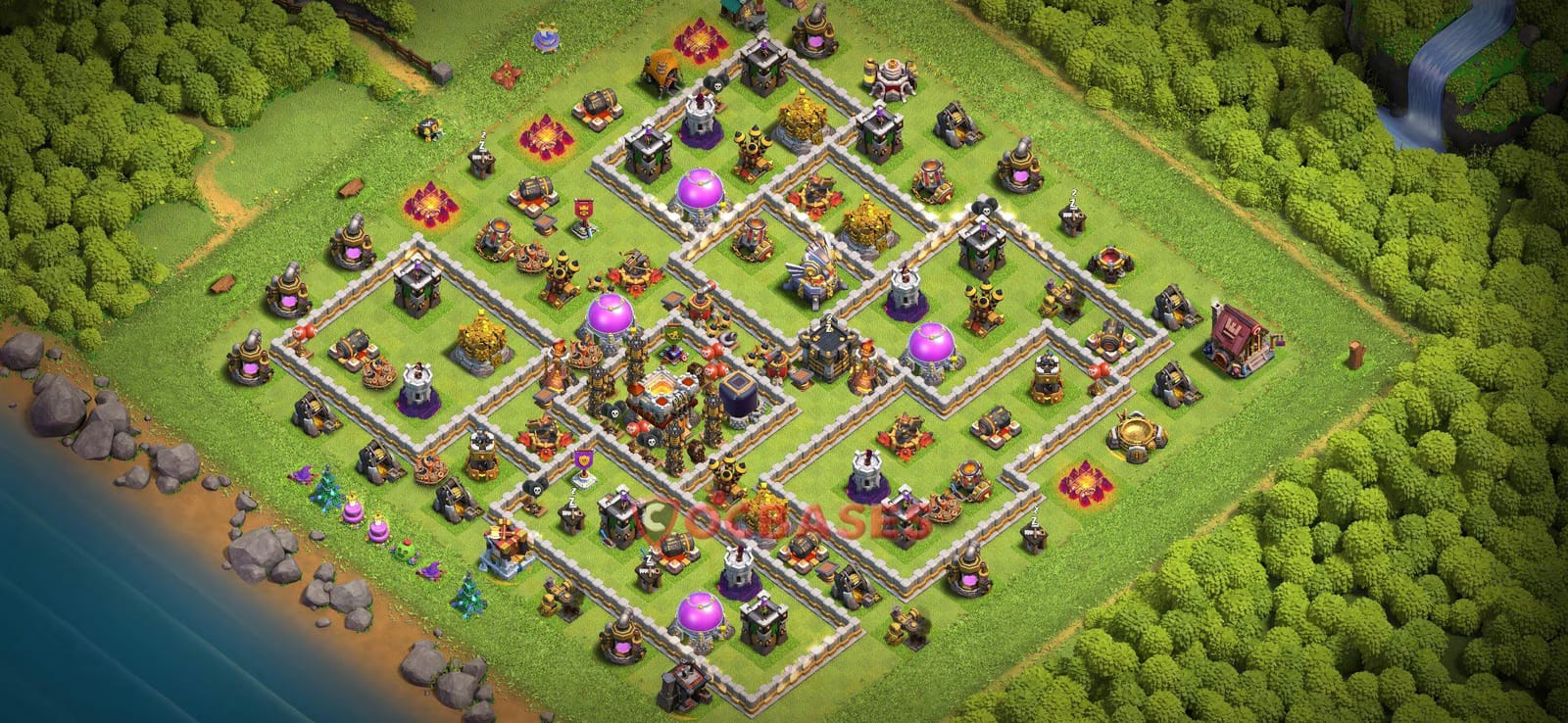 TH11 Trophy Layout 31 - base layout with copy link for Clash of Clans 2026