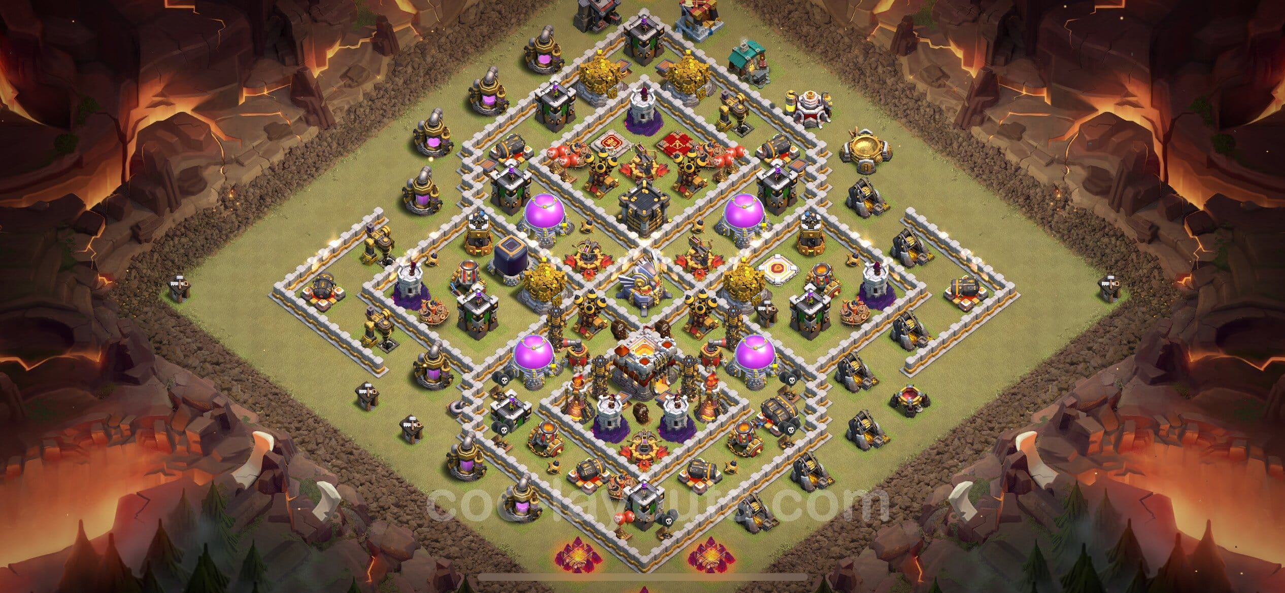 TH11 Trophy Layout 32 - base layout with copy link for Clash of Clans 2026