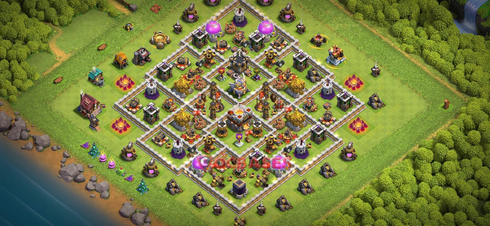 TH11 Trophy Layout 35 - base layout with copy link for Clash of Clans 2026