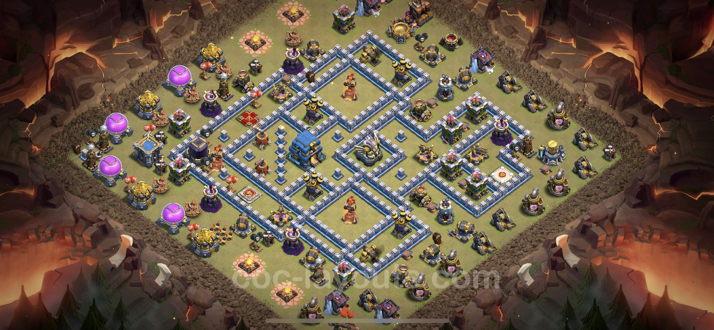 TH12 Trophy Layout 19 - base layout with copy link for Clash of Clans 2026