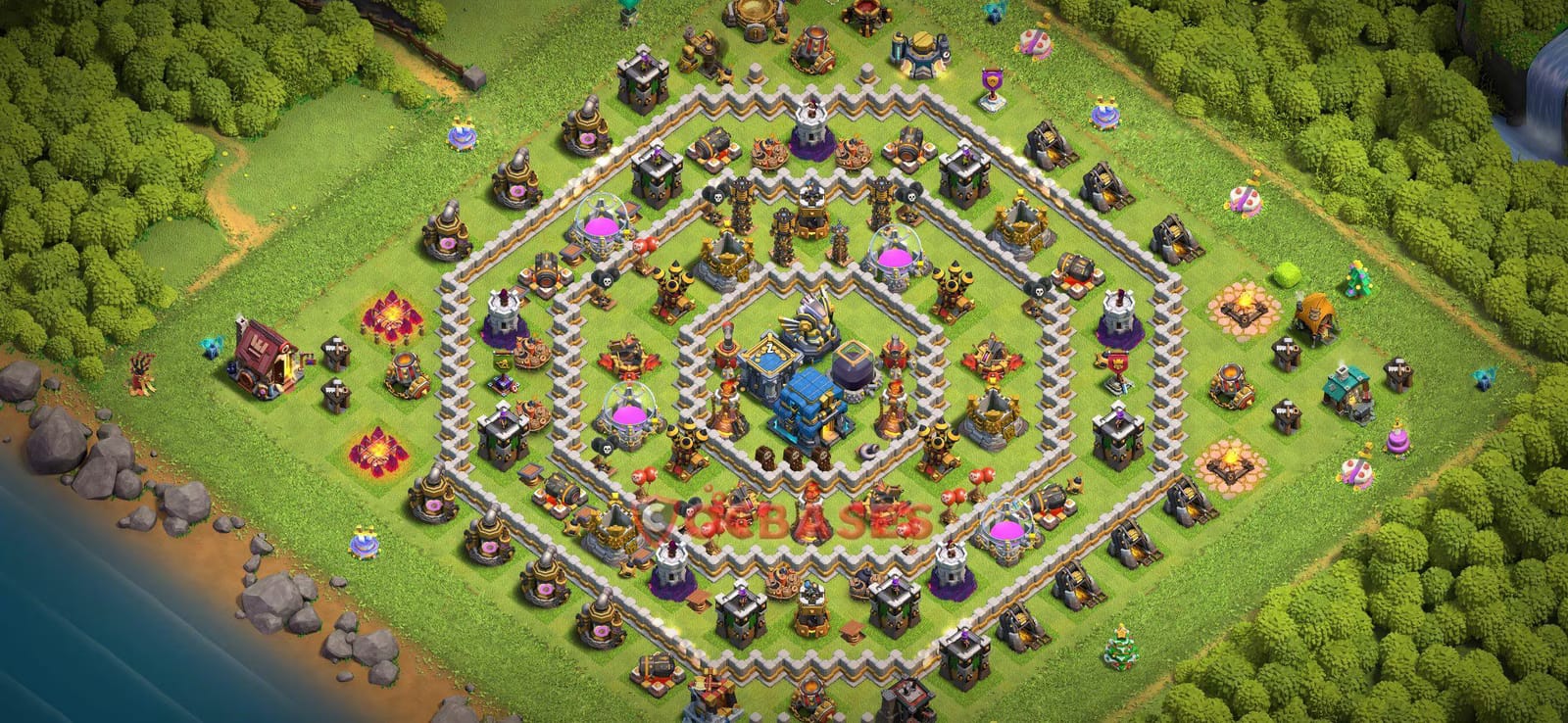 TH12 War Layout 14 - base layout with copy link for Clash of Clans 2026