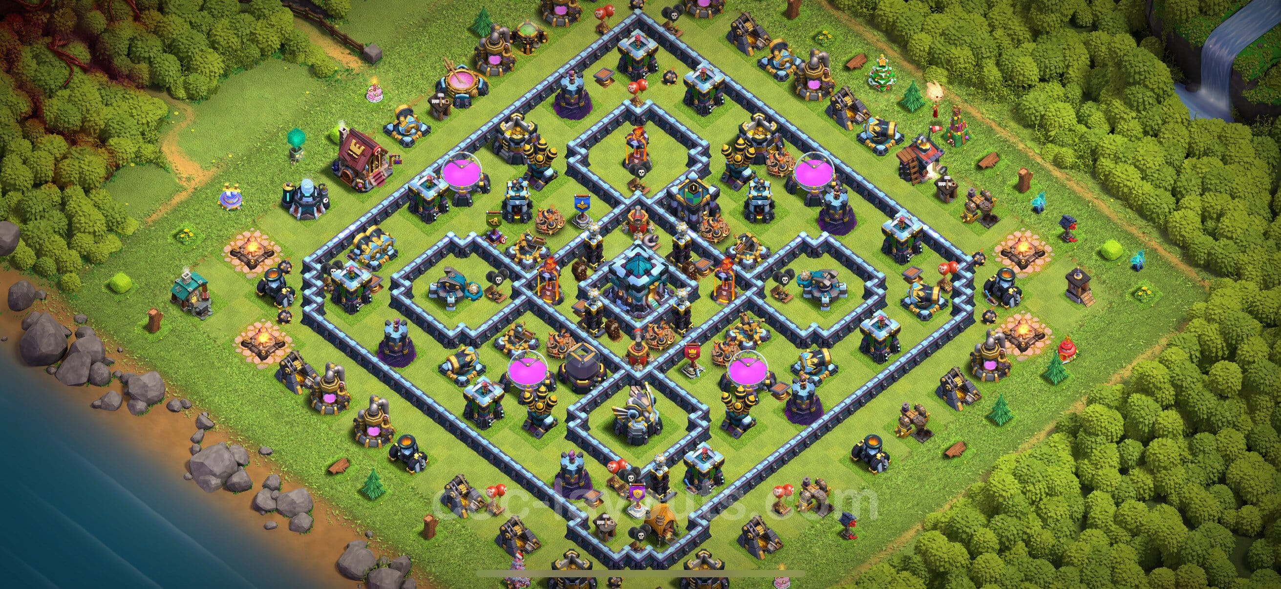 TH13 Trophy Layout 27 - base layout with copy link for Clash of Clans 2026
