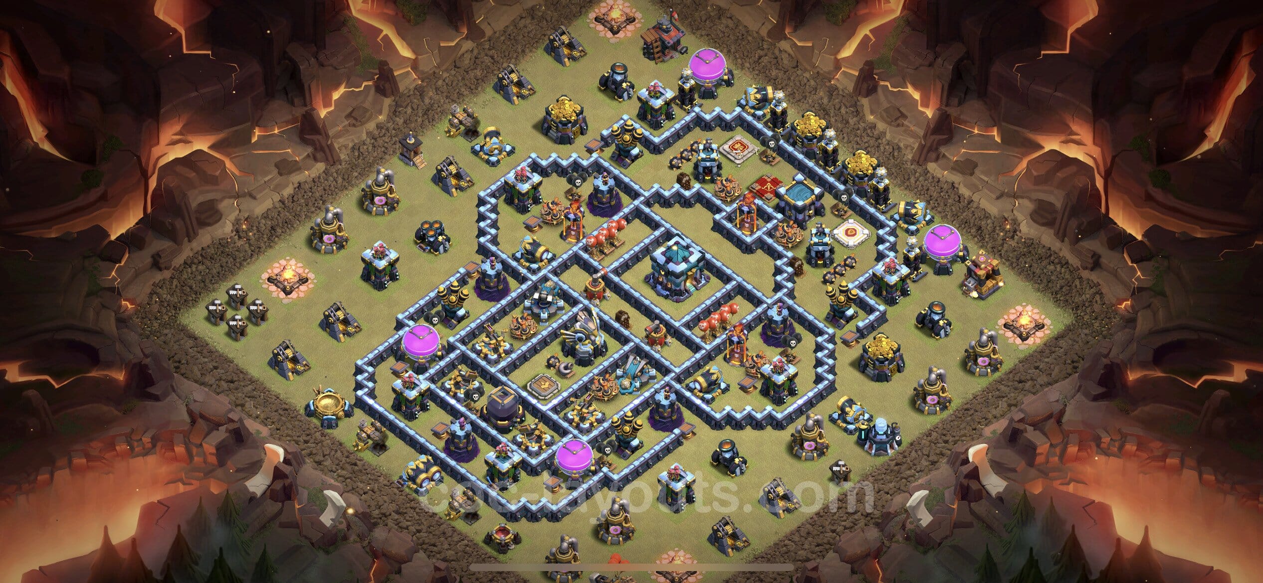 TH13 Trophy Layout 31 - base layout with copy link for Clash of Clans 2026