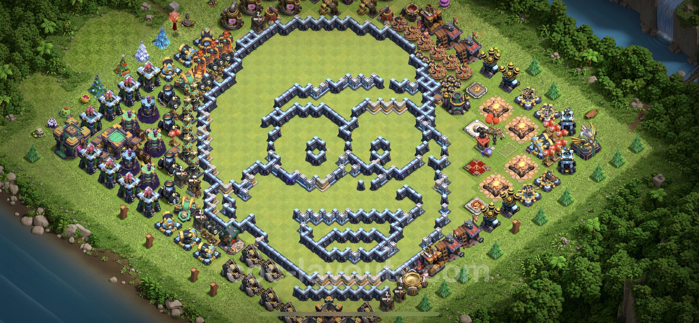 TH14 Trophy Layout 30 - base layout with copy link for Clash of Clans 2026