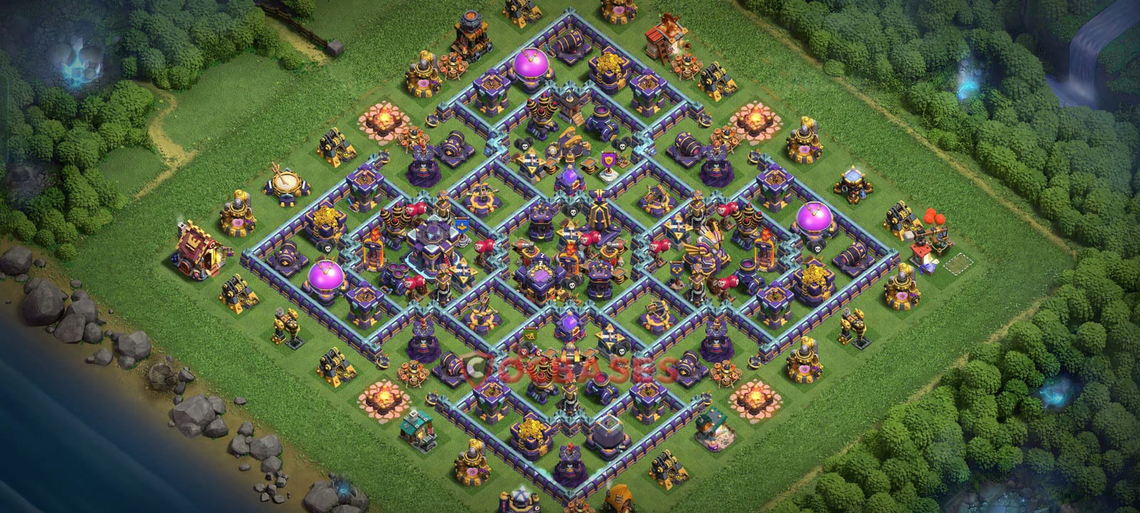 TH15 War Layout 2 - symmetric base layout with copy link for Clash of Clans 2026