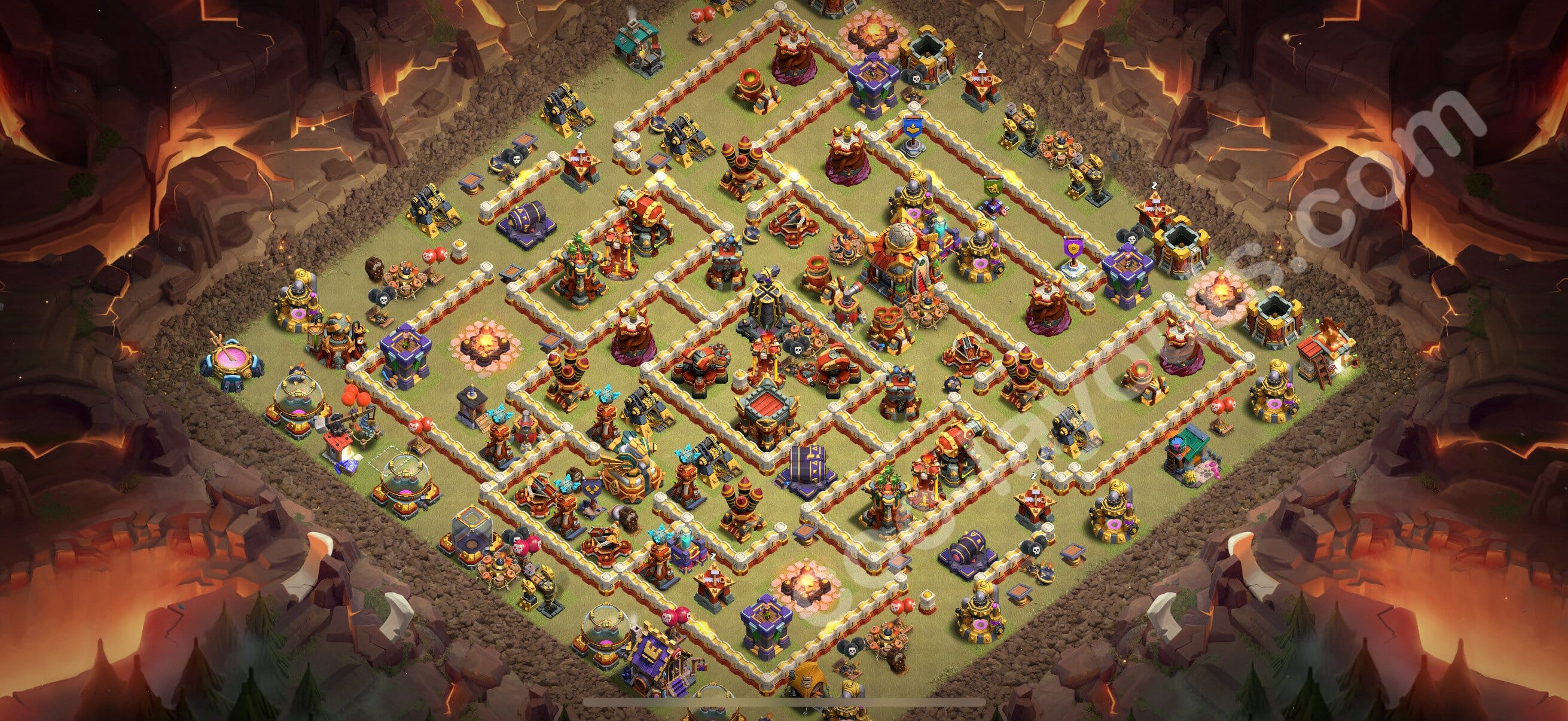 TH16 War Layout 35 - base layout with copy link for Clash of Clans 2026