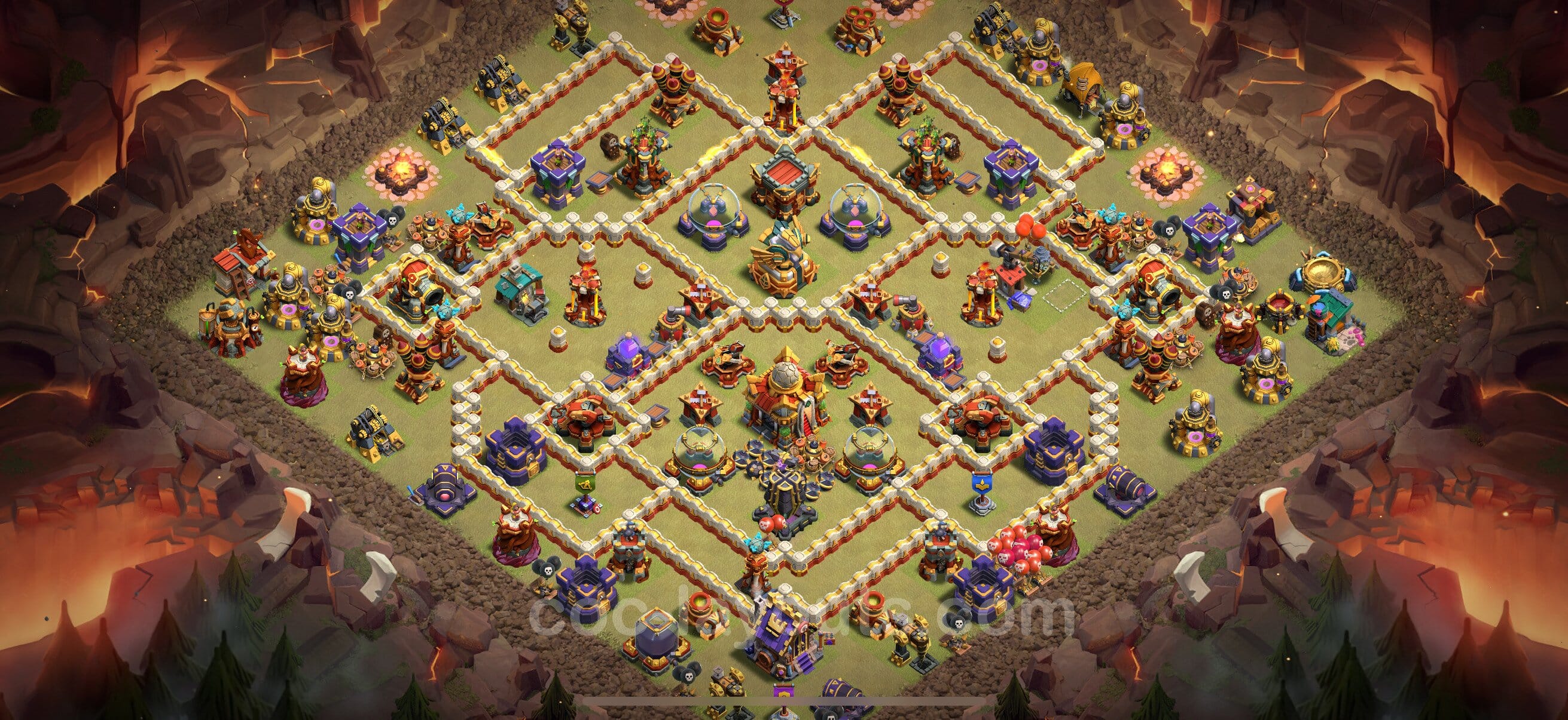 TH16 War Layout 36 - base layout with copy link for Clash of Clans 2026