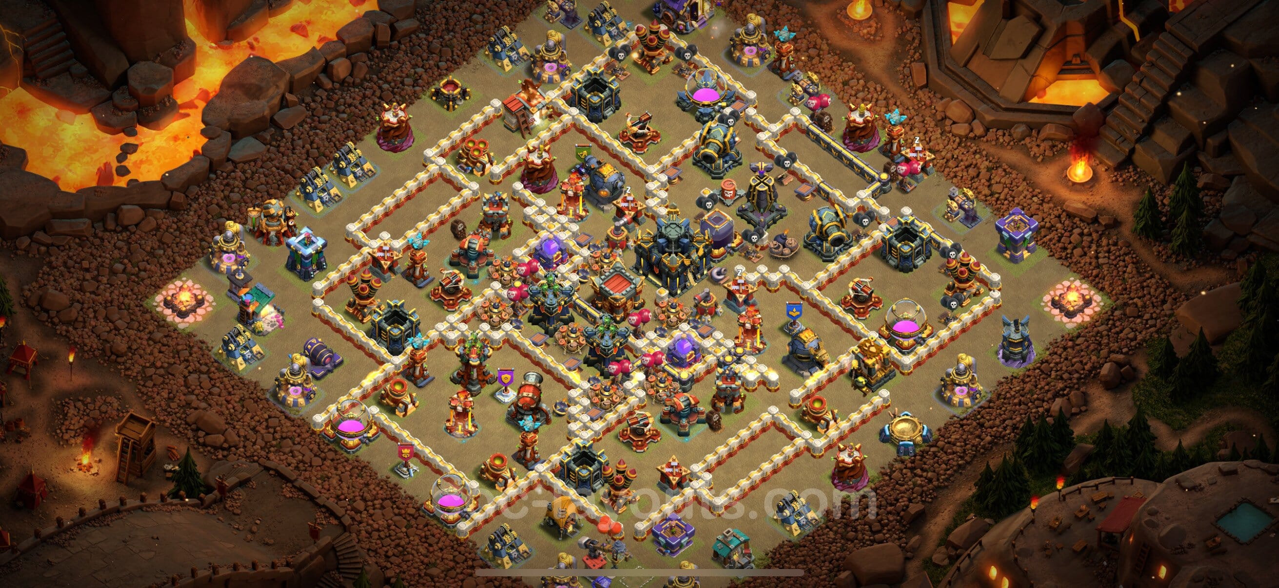 TH17 Trophy Layout 35 - base layout with copy link for Clash of Clans 2026