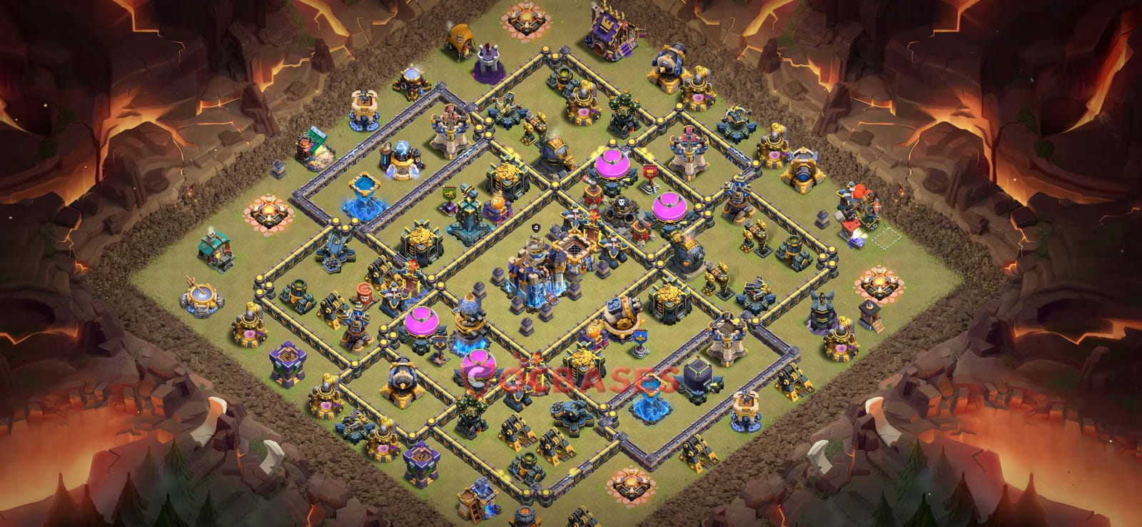 TH18 Anti air Layout 19 - anti air, anti ground base layout with copy link for Clash of Clans 2026