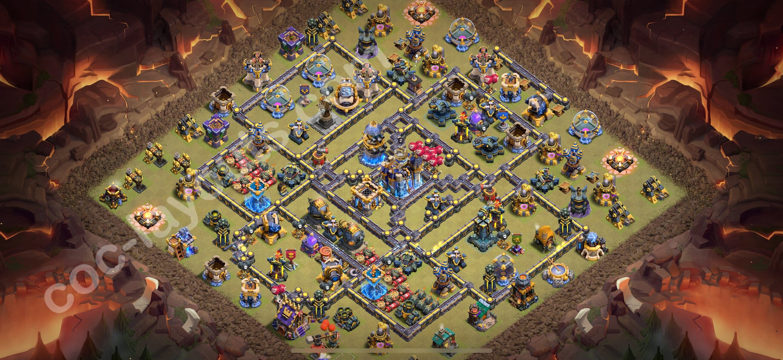 TH18 War Layout 34 - base layout with copy link for Clash of Clans 2026