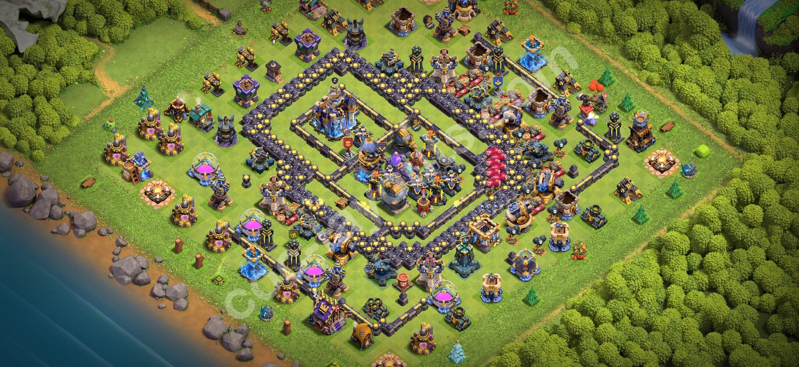 TH18 War Layout 35 - base layout with copy link for Clash of Clans 2026
