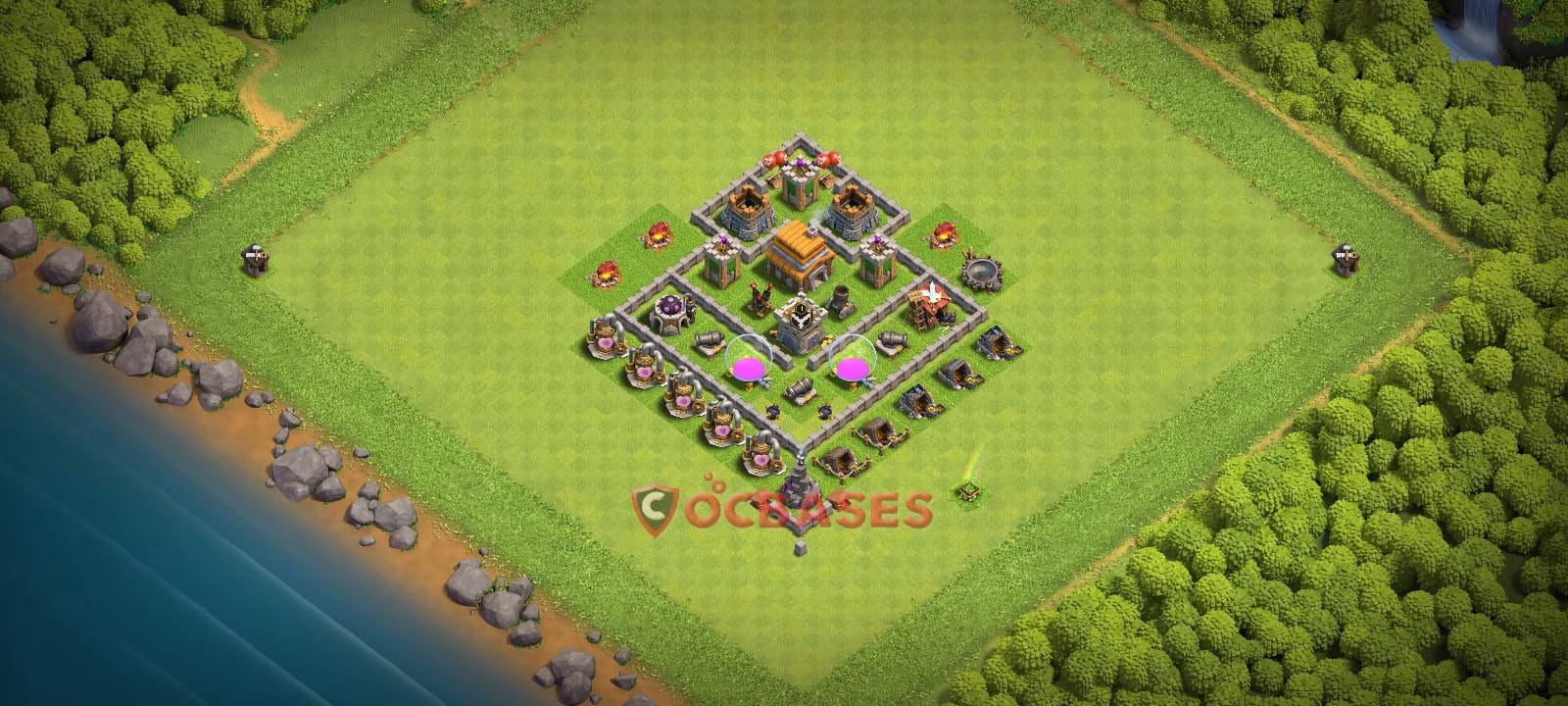 TH5 Anti 3 star Layout 11 - #anti 3 stars, #anti ground base layout with copy link for Clash of Clans 2026