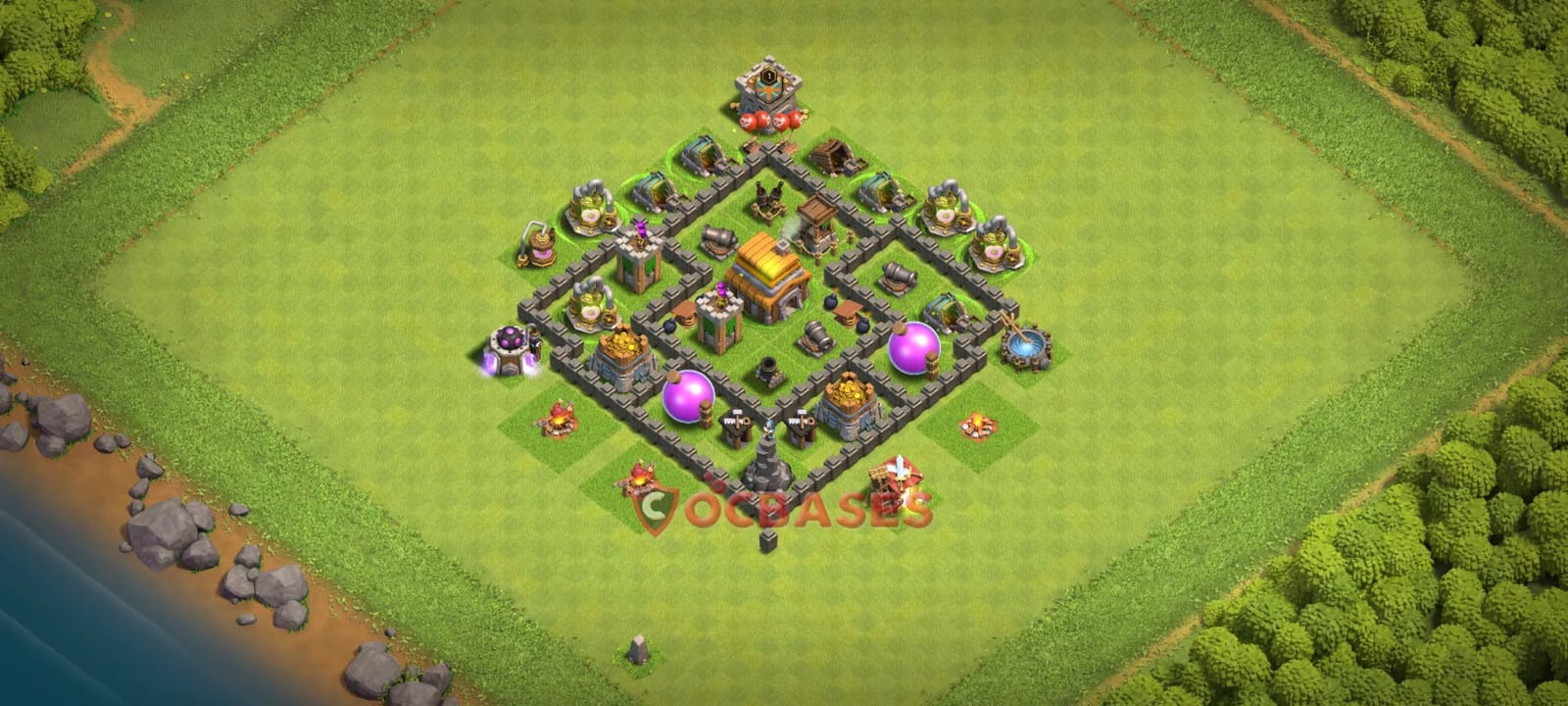 TH5 Anti 3 star Layout 17 - #compact, #anti 3 stars base layout with copy link for Clash of Clans 2026