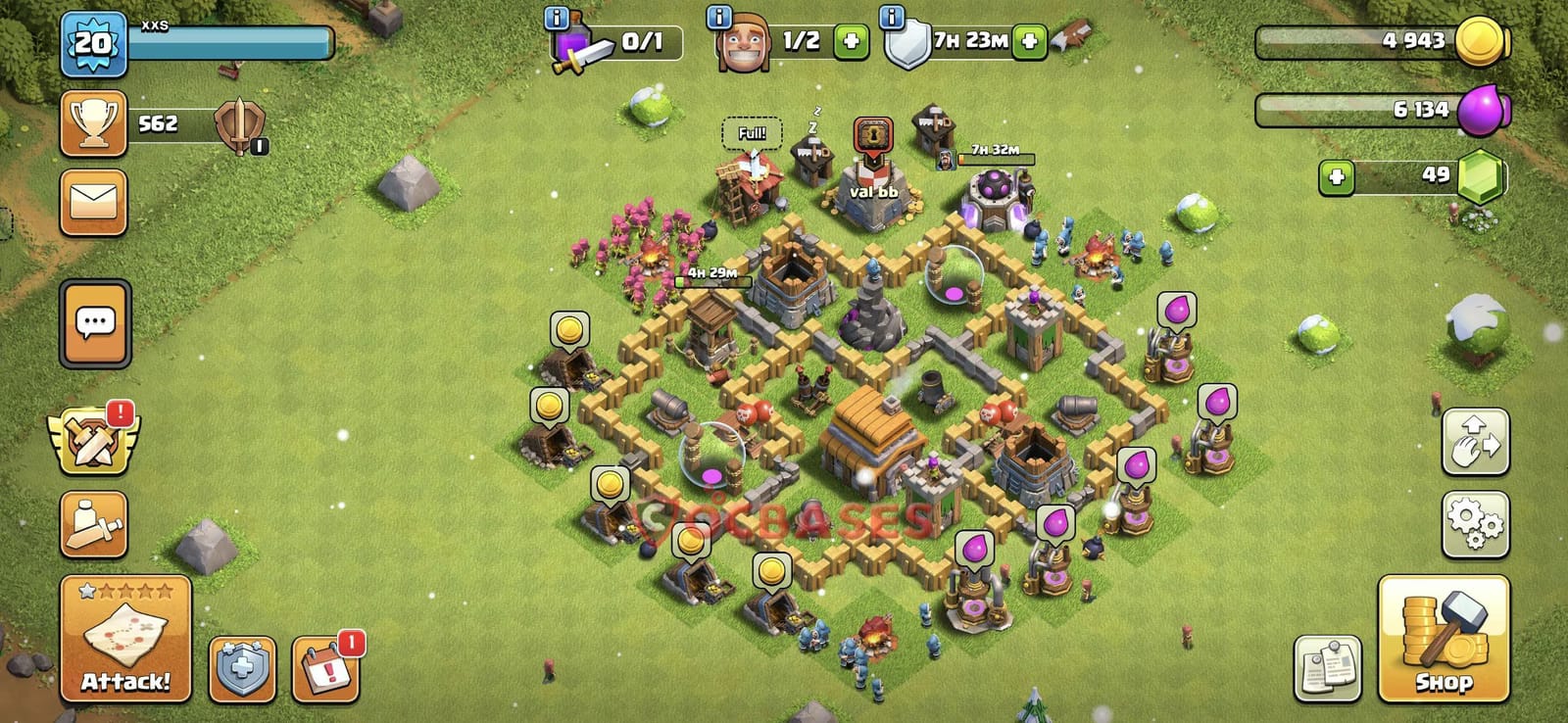 TH5 Anti air Layout 6 - #symmetric, #anti air base layout with copy link for Clash of Clans 2026