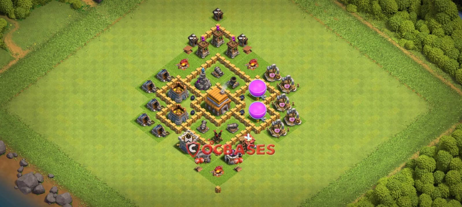 TH5 War Layout 21 - base layout with copy link for Clash of Clans 2026
