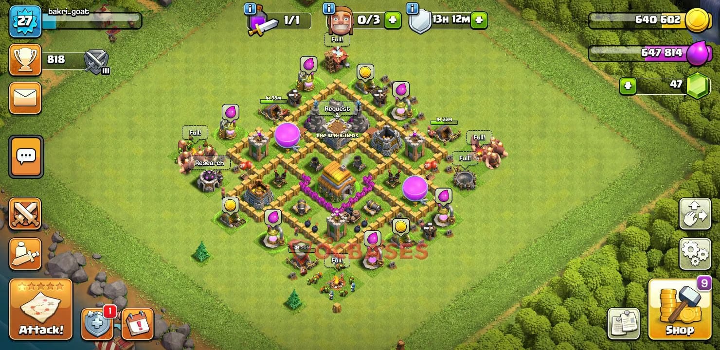 TH6 Anti air Layout 18 - #ring, #anti air base layout with copy link for Clash of Clans 2026