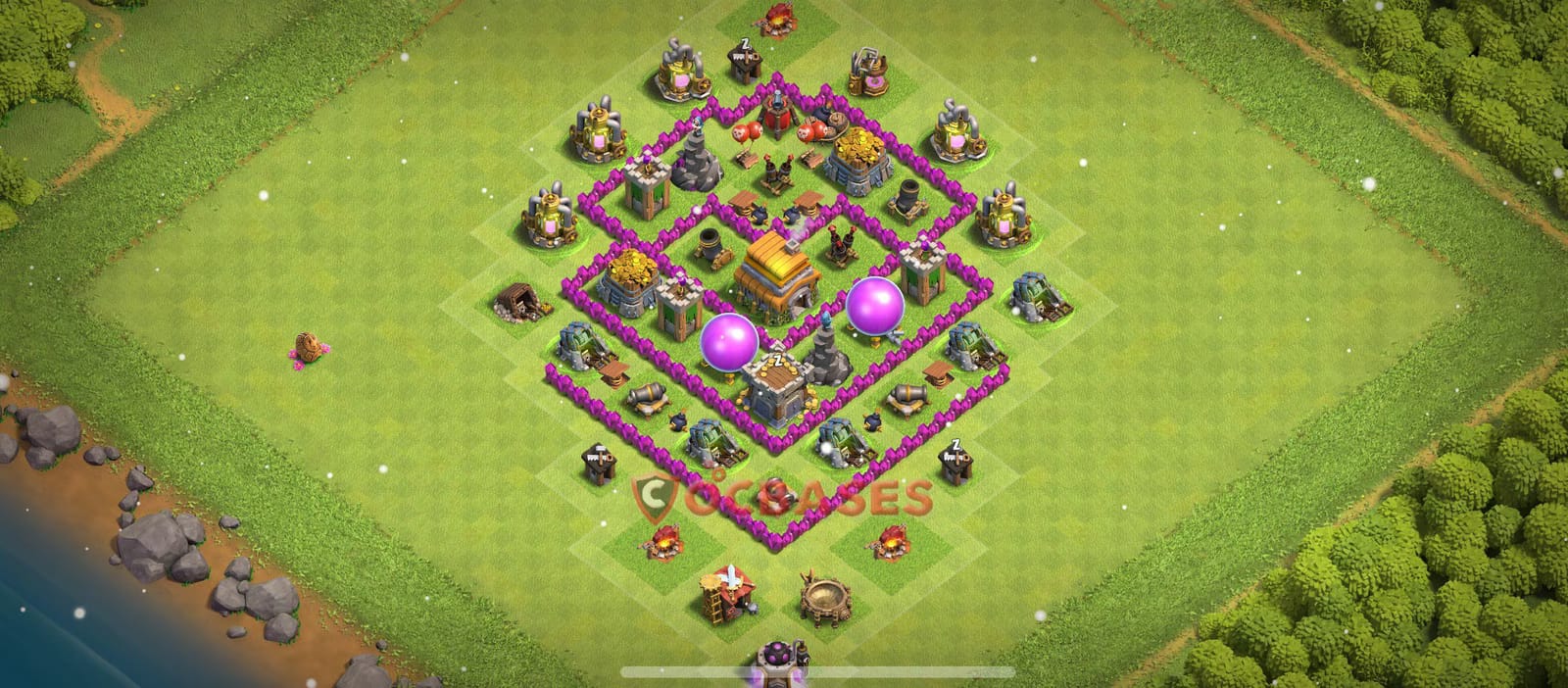 TH6 War Layout 9 - #anti ground, #anti giant base layout with copy link for Clash of Clans 2026