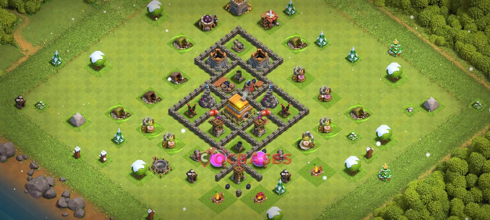 TH6 War Layout 19 - #symmetric base layout with copy link for Clash of Clans 2026