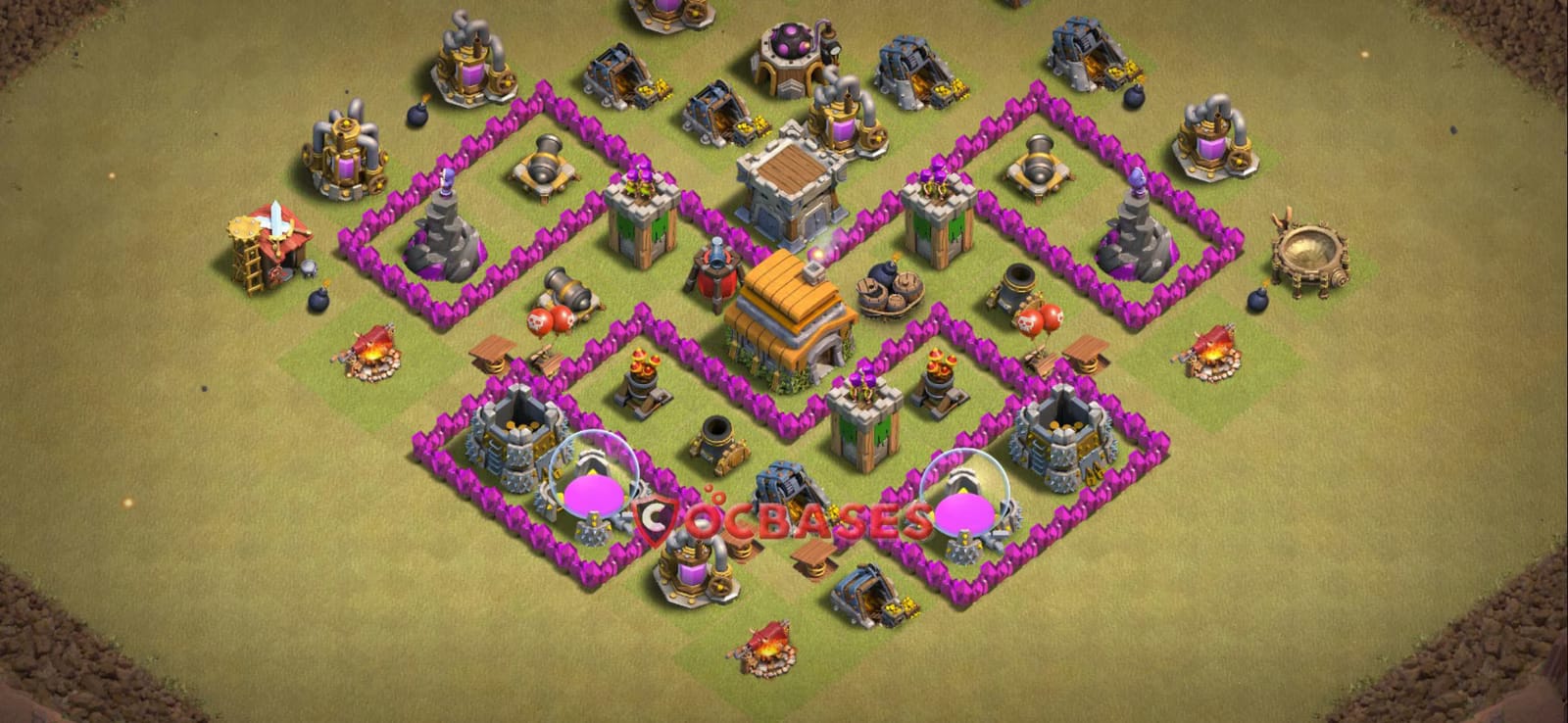 TH6 War Layout 29 - war, #anti 3 stars base layout with copy link for Clash of Clans 2026