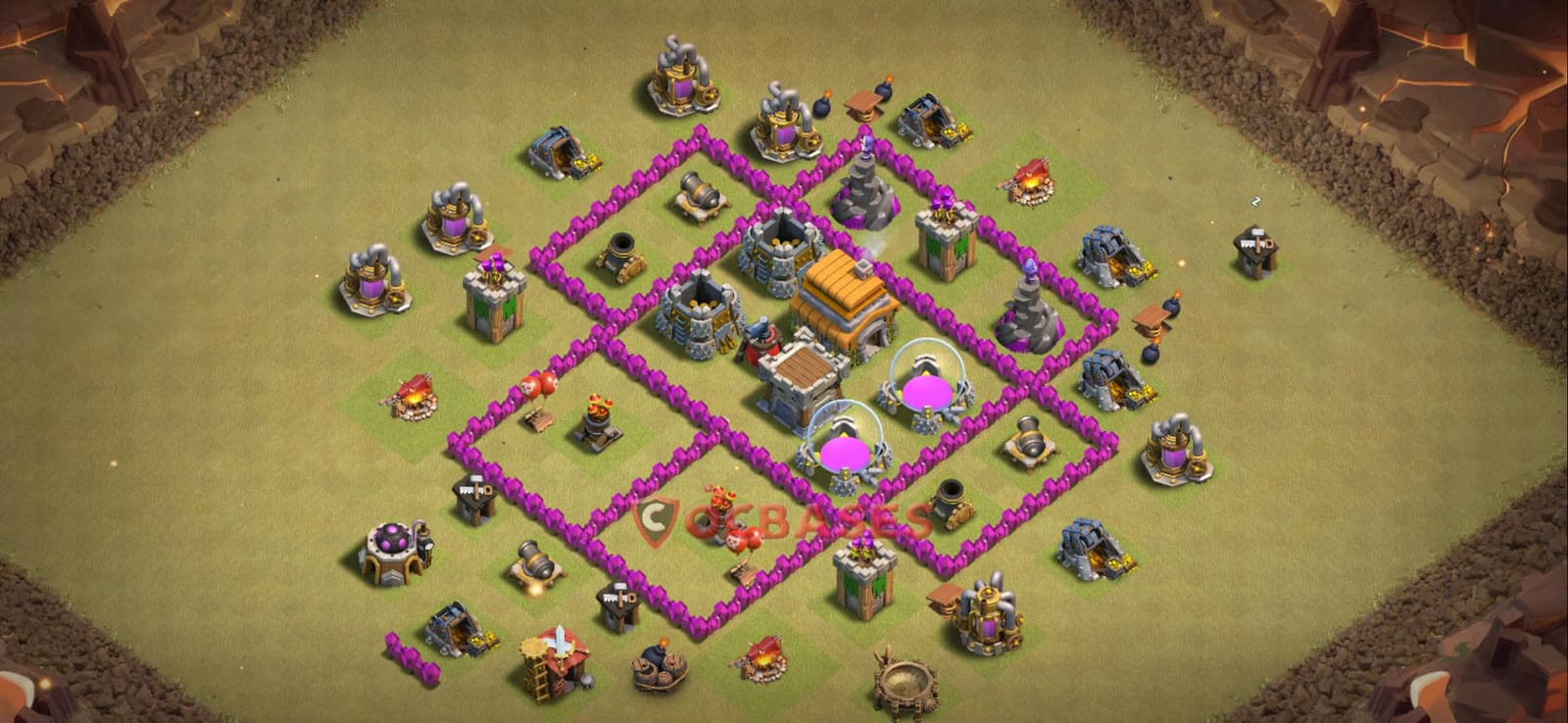 TH6 War Layout 33 - war, #symmetric base layout with copy link for Clash of Clans 2026