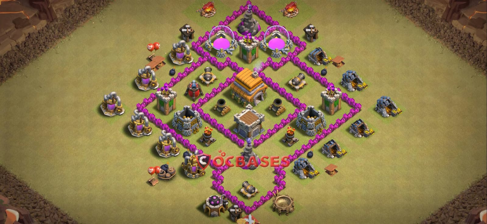 TH6 War Layout 34 - war, #ring base layout with copy link for Clash of Clans 2026