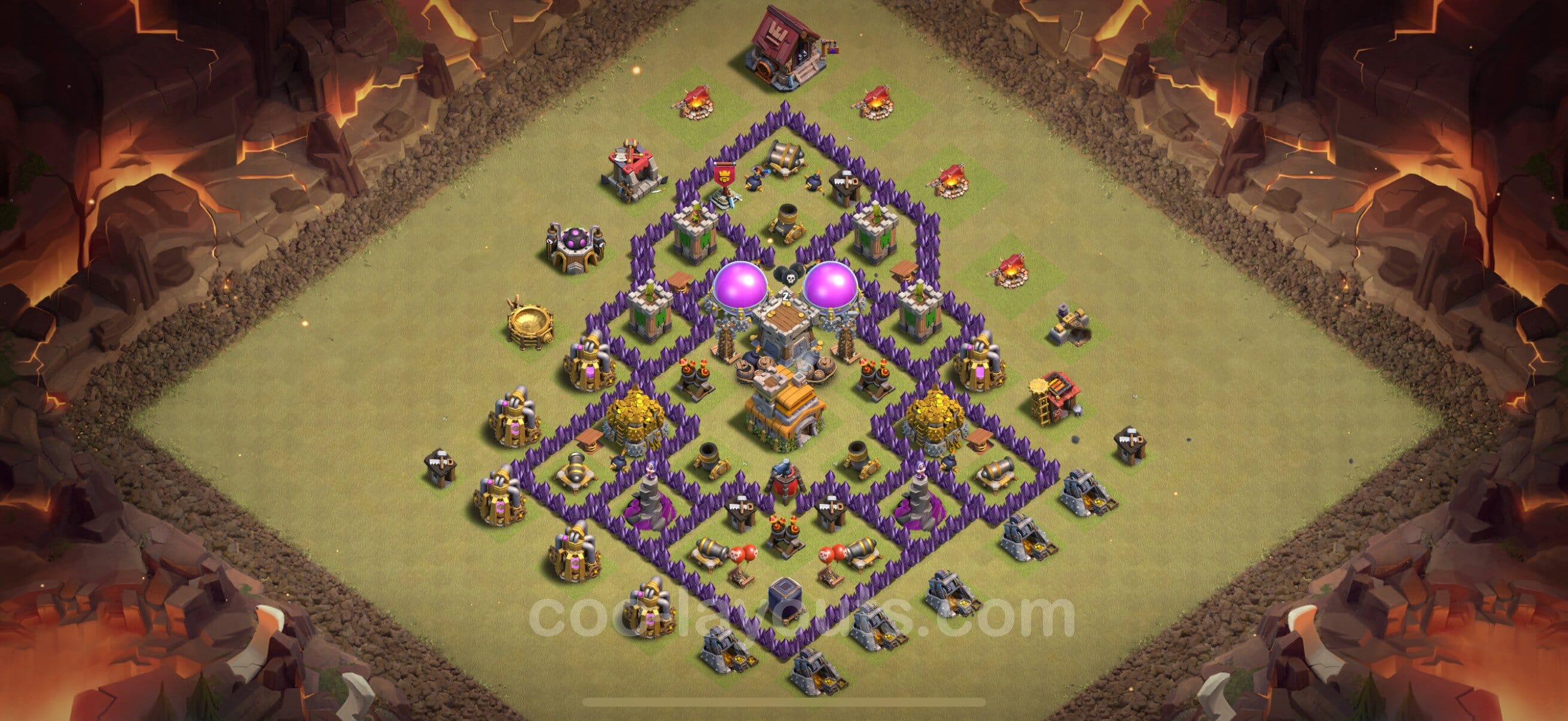 TH7 Fun Layout 10 - base layout with copy link for Clash of Clans 2026