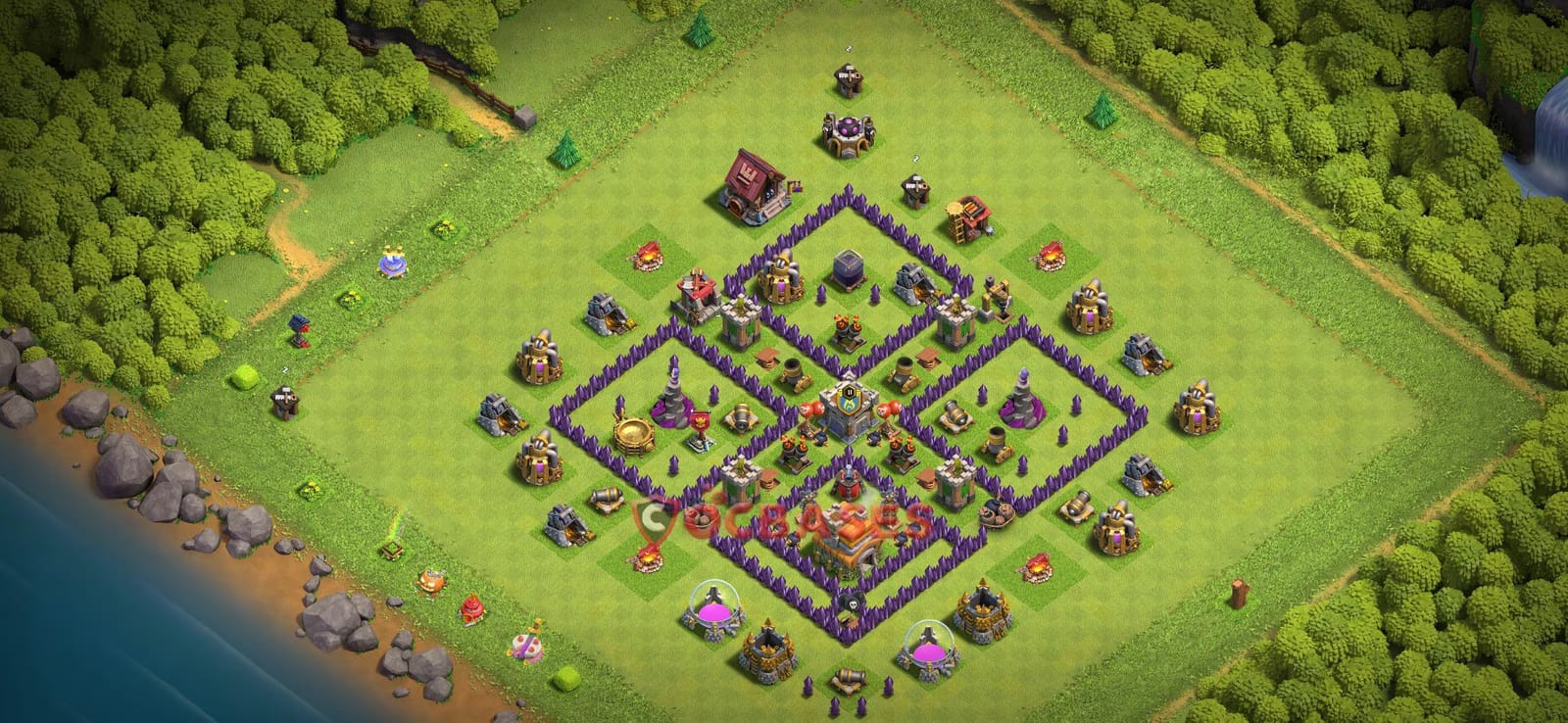 TH7 War Layout 29 - base layout with copy link for Clash of Clans 2026