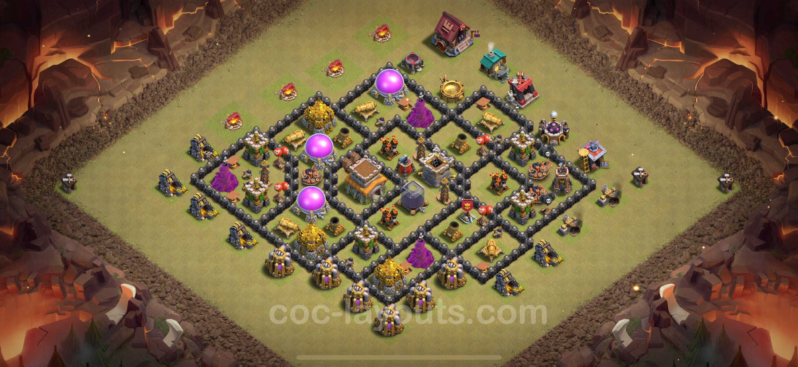 TH8 Farming Layout 26 - base layout with copy link for Clash of Clans 2026