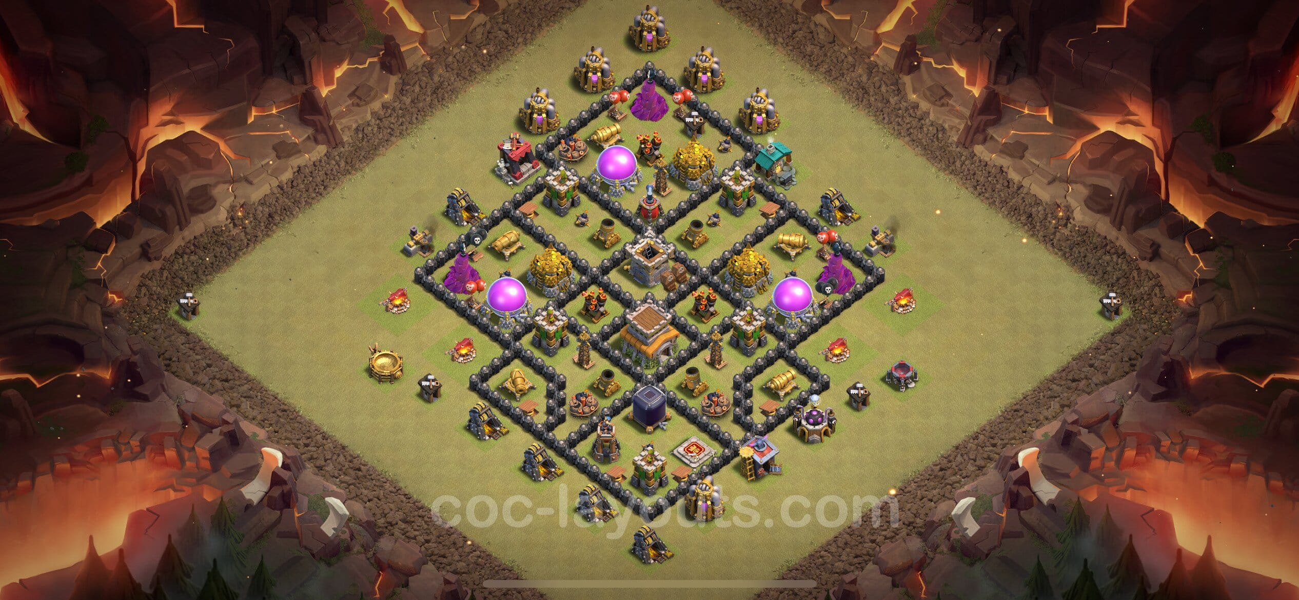 TH8 Farming Layout 29 - base layout with copy link for Clash of Clans 2026