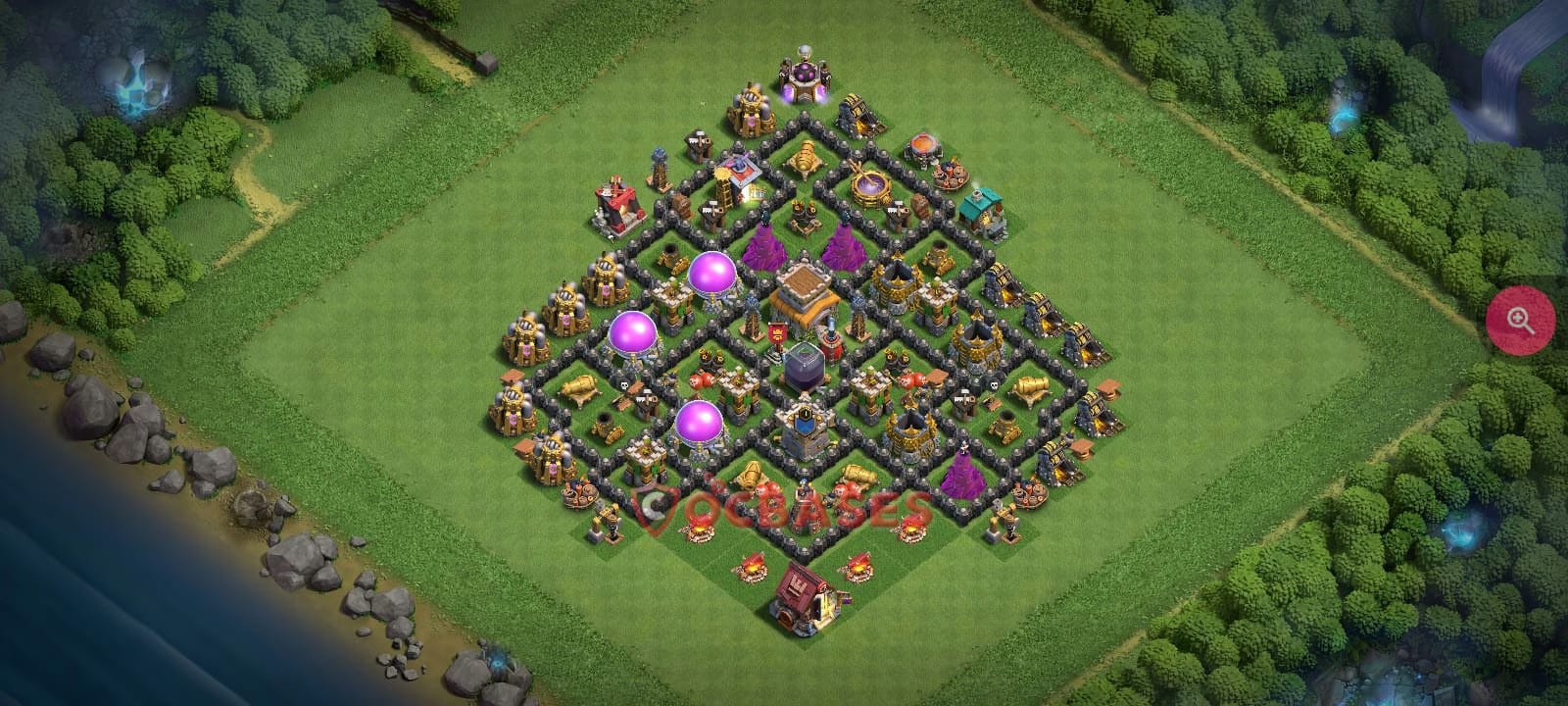 TH8 War Layout 3 - base layout with copy link for Clash of Clans 2026