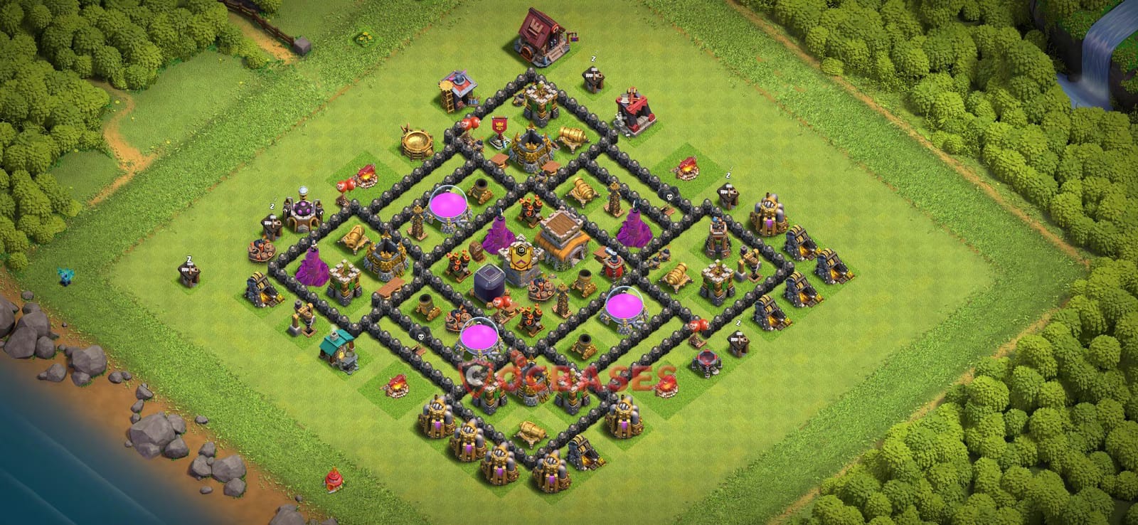 TH8 War Layout 12 - base layout with copy link for Clash of Clans 2026