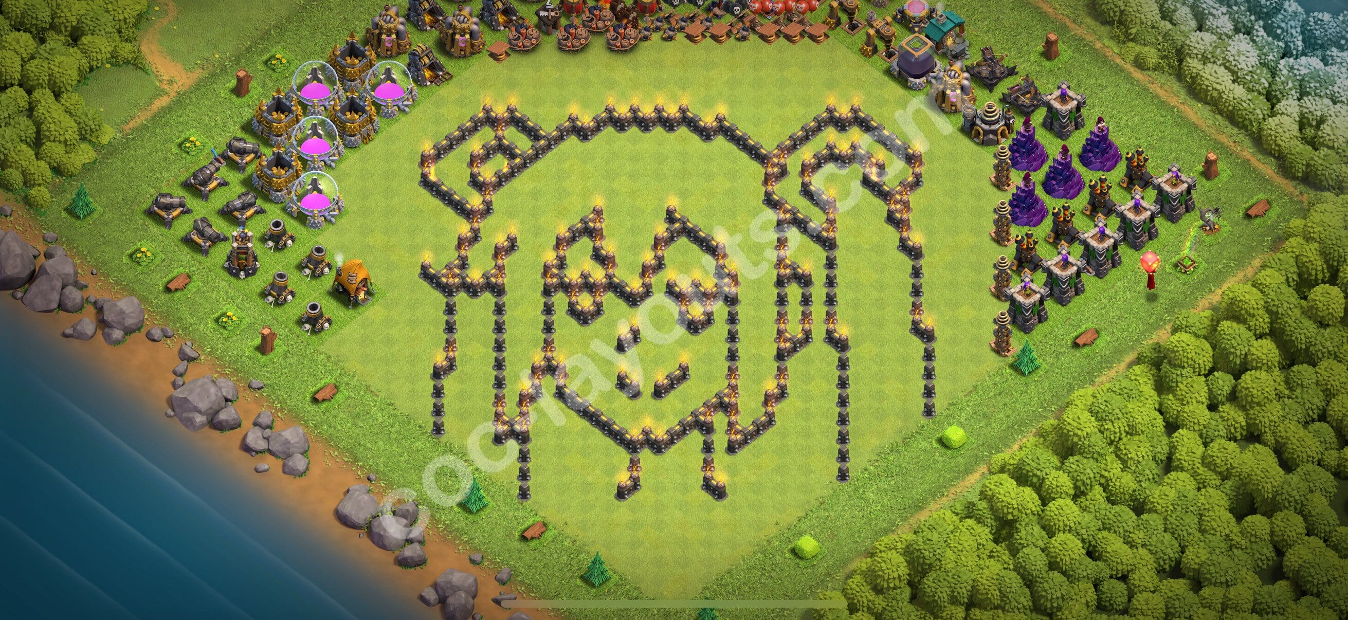 TH9 Fun Layout 5 - base layout with copy link for Clash of Clans 2026